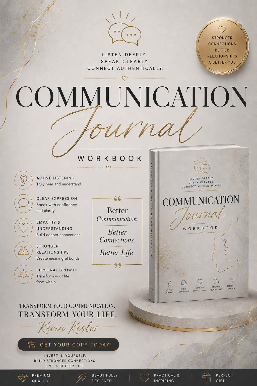 Communication Journal Workbook | Improve Communication Skills & Build Stronger Relationships | Self-Reflection & Personal Growth | Printable PDF