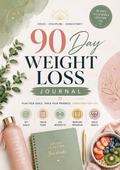 90 Day Weight Loss Journal | Weight Loss Tracker & Wellness Planner | Healthy Habits, Fitness & Nutrition Workbook | Printable PDF