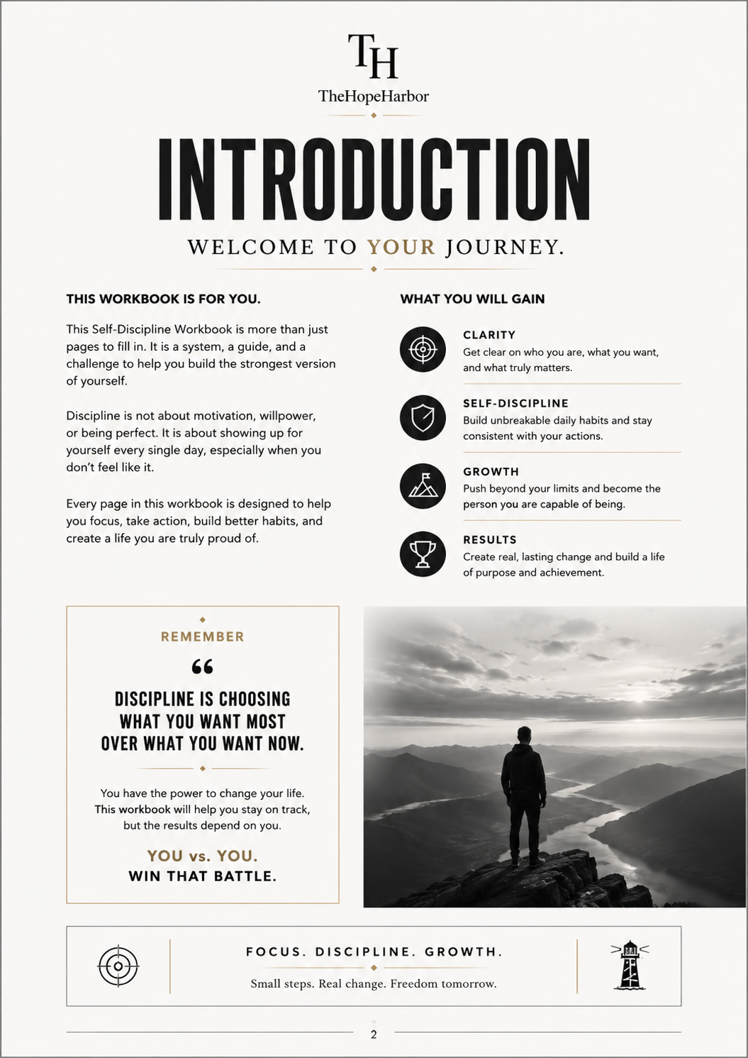 90-Day Self-Discipline Workbook | Habit Tracker, Goal Planner, Productivity Journal (Digital Download)