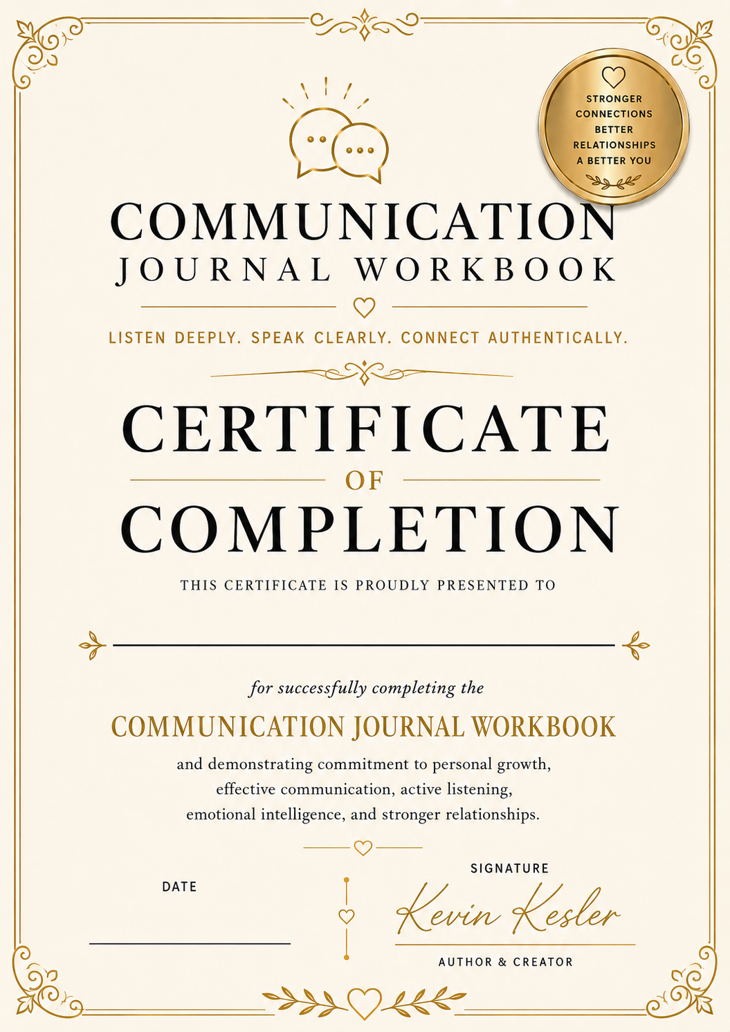 Communication Journal Workbook | Improve Communication Skills & Build Stronger Relationships | Self-Reflection & Personal Growth | Printable PDF