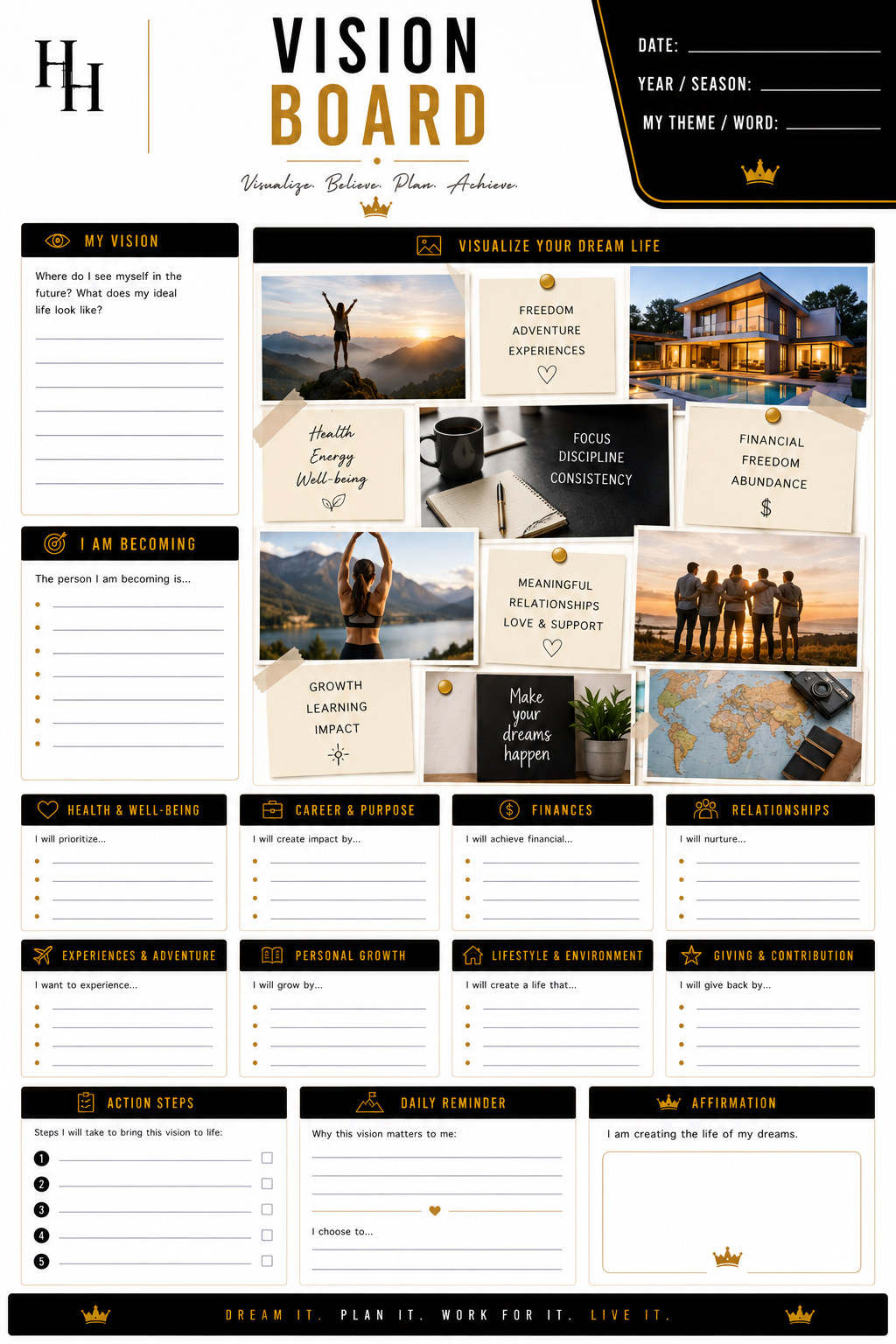ADHD Daily Planner Workbook | ADHD Productivity Planner & Executive Function Workbook | Focus, Organization & Time Management | Printable PDF
