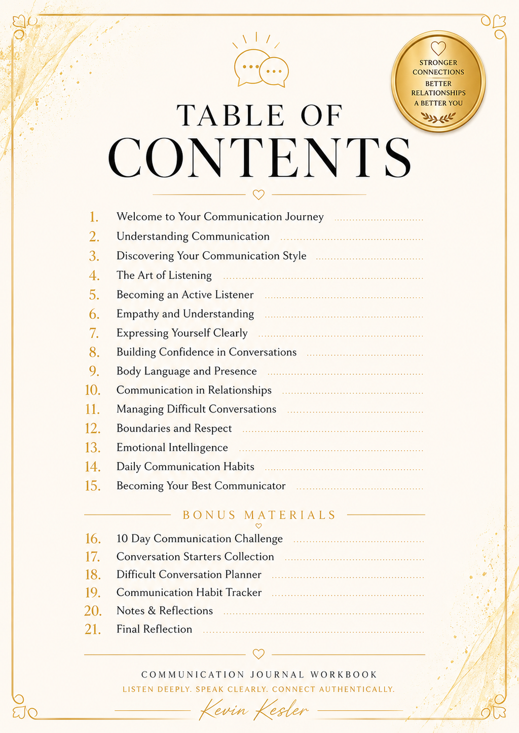 Communication Journal Workbook | Improve Communication Skills & Build Stronger Relationships | Self-Reflection & Personal Growth | Printable PDF