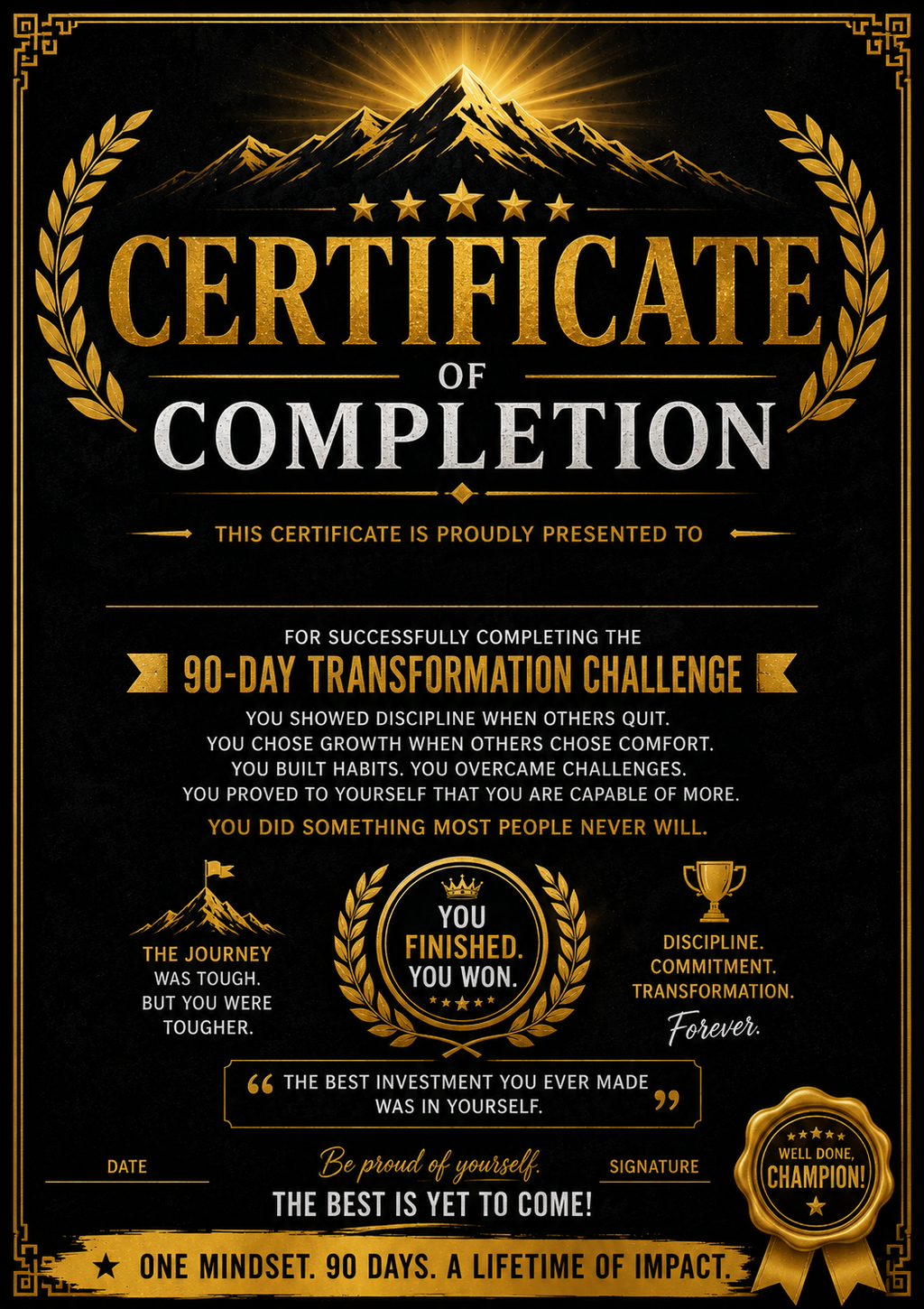 90-Day Self-Discipline Workbook | Habit Tracker, Goal Planner, Productivity Journal (Digital Download)