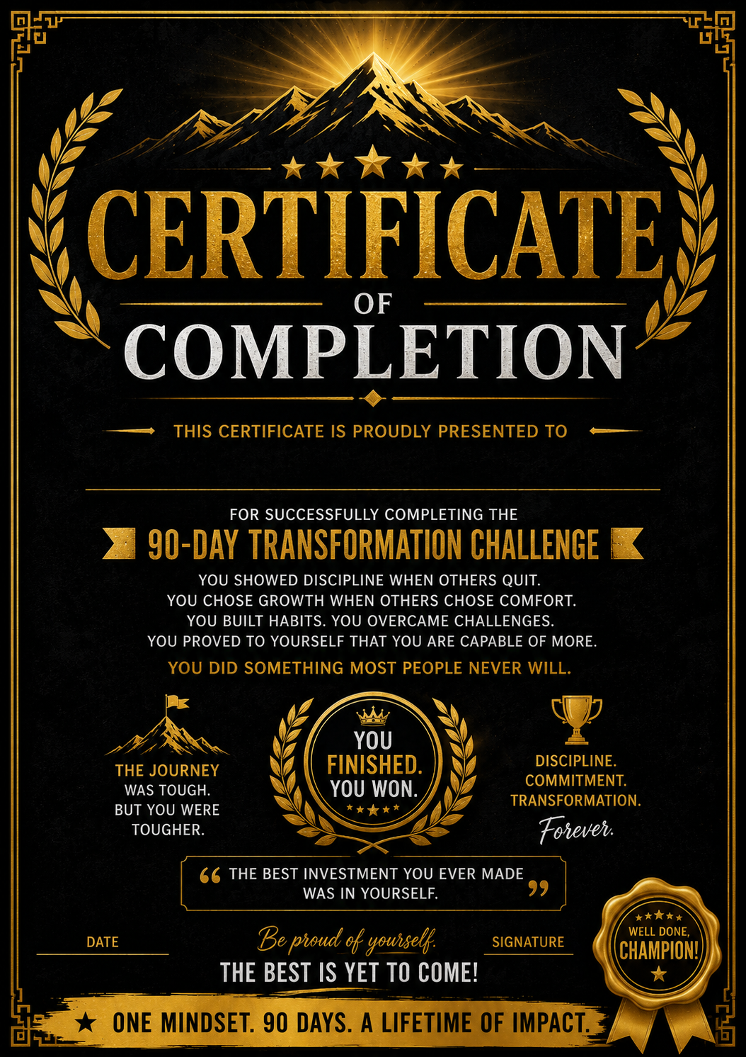 90-Day Self-Discipline Workbook | Habit Tracker, Goal Planner, Productivity Journal (Digital Download)