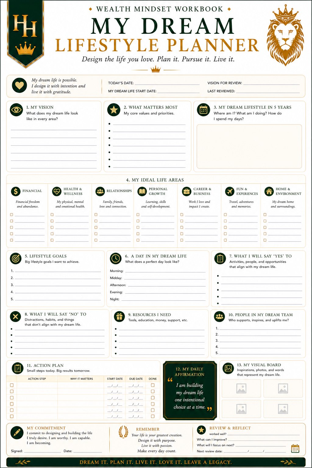 Wealth Mindset Workbook | Money Mindset Journal & Financial Success Planner | Abundance Manifestation Workbook | Printable PDF
